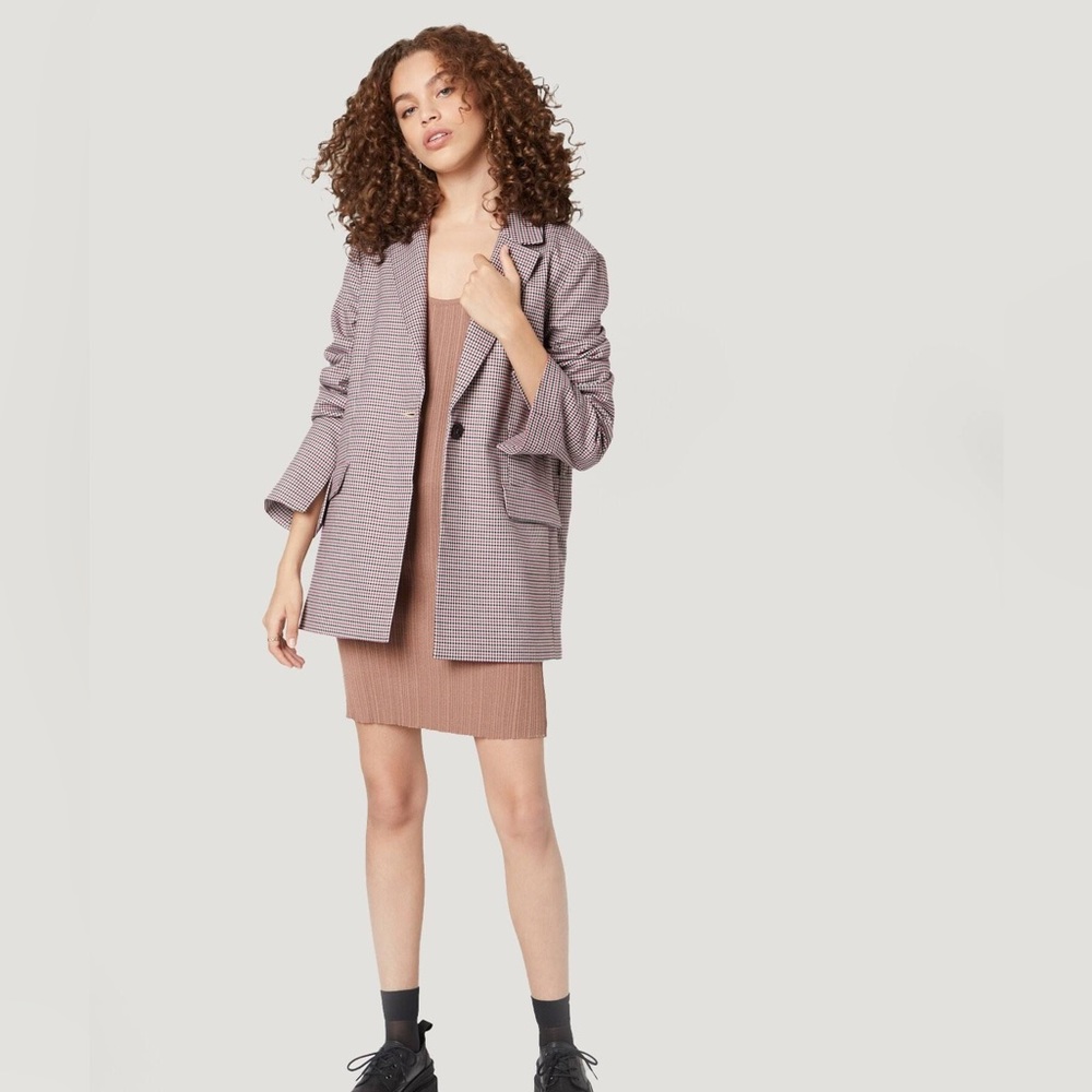 Missguided plaid blazer oversized